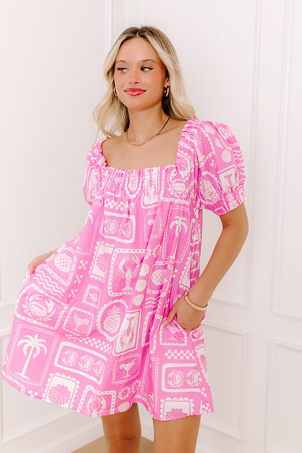 On Tropic Time Mini Dress in Pink Image - 5