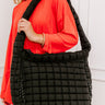 Leda Quilted Puffer Tote in Black Image - 1