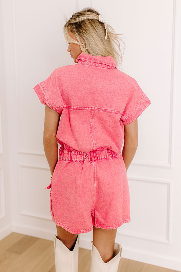 Rosé All Day Denim Romper Image - 5