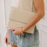 Ivy Faux Leather Woven Clutch Image - 1