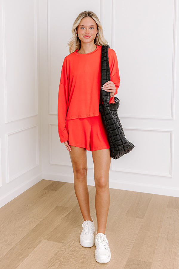 Flight Plans Knit Tee in Scarlet Image - 2