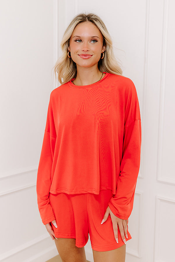 Flight Plans Knit Tee in Scarlet Image - 4