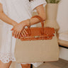 Bertha Woven Tote in Brown Image - 1
