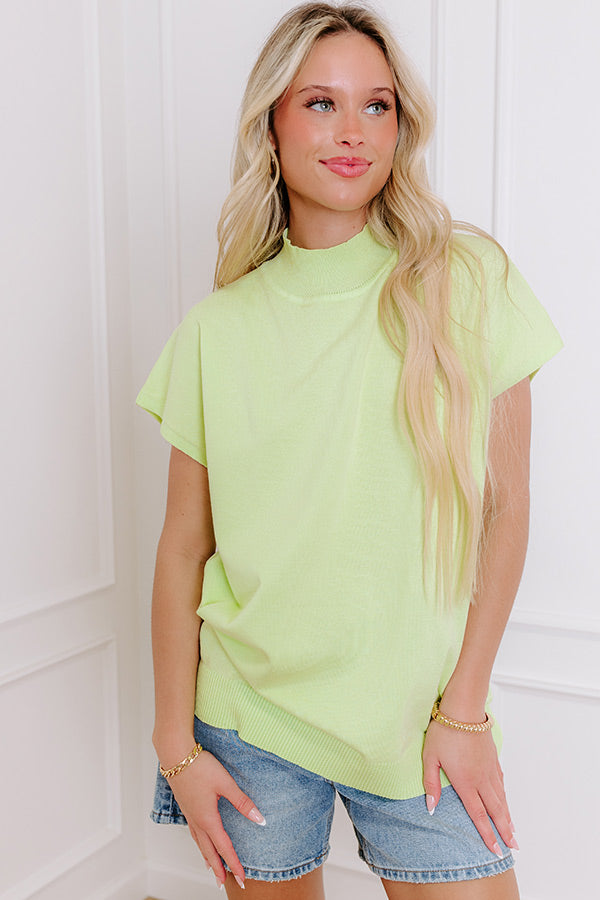 Statement Piece Knit Top in Lime Punch Image - 3