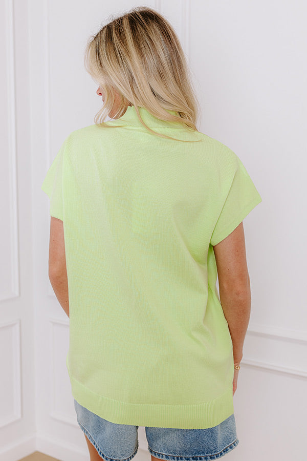 Statement Piece Knit Top in Lime Punch Image - 4