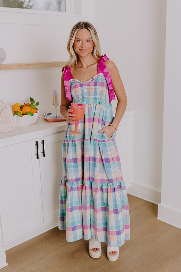 Block Party Chic Plaid Midi Dress Image - 1