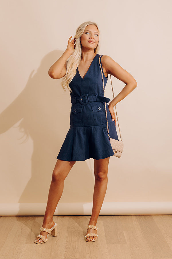 Sunlit Splendor Mini Dress in Navy Image - 1