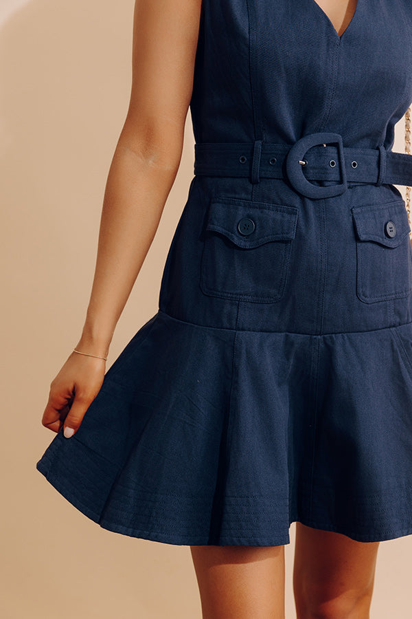 Sunlit Splendor Mini Dress in Navy Image - 2