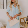 Backyard BBQ Chambray Mini Dress in Sky Blue Image - 1