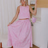 Vacay Bound High Waist Embroidered Midi Skirt in Blush Image - 1