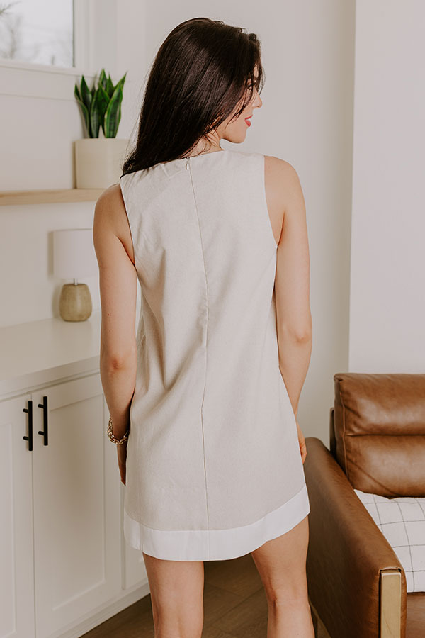 Mykonos Cruise Linen-Blend Mini Dress in Oatmeal Image - 5