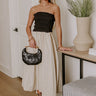 Coastal Cove Linen Midi Dress in Black Image - 1