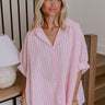 Picnic At The Park Oversized Gingham Button Up in Pink Image - 1