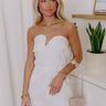 Graceful Appearance Jacquard Mini Dress in White Image - 1