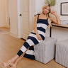 Sunkist Moment Knit Maxi Dress in Navy Image - 1