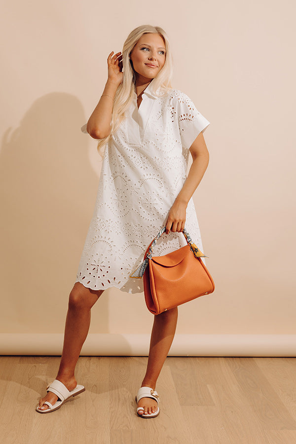 Smiles And Sorbet Eyelet Mini Dress in White