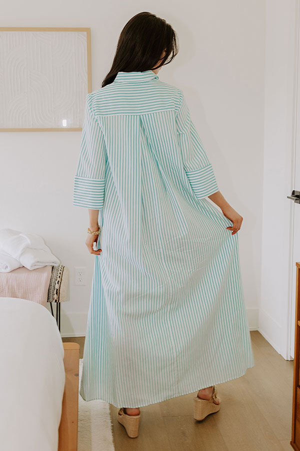 Little Coastal Town Stripe Maxi Dress Image - 4