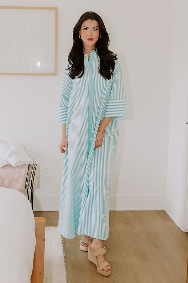 Little Coastal Town Stripe Maxi Dress Image - 3