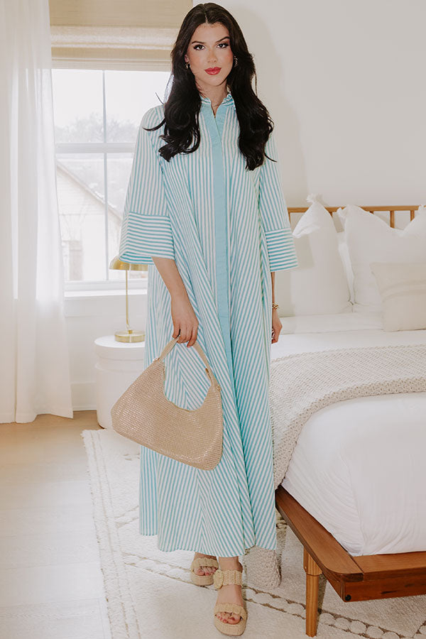 Little Coastal Town Stripe Maxi Dress Image - 2