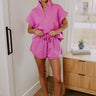Street Style Chic High Waist Scuba Shorts in Violet Image - 1