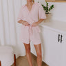 Lake Days High Waist Stripe Knit Shorts in Blush Image - 1