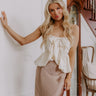 Champagne Fizz Satin Peplum Top Image - 1