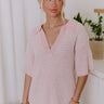 Lake Days Stripe Knit Top in Blush Image - 1