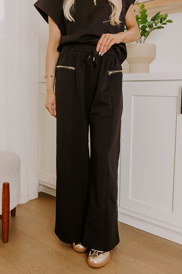 Street Style Chic High Waist Scuba Pants in Black Image - 2