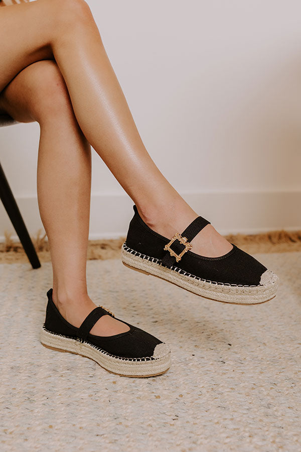 The Reagan Espadrille Flats in Black Image - 2
