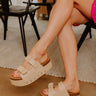 The Caroline Raffia Woven Platform Sandal in Natural Image - 1