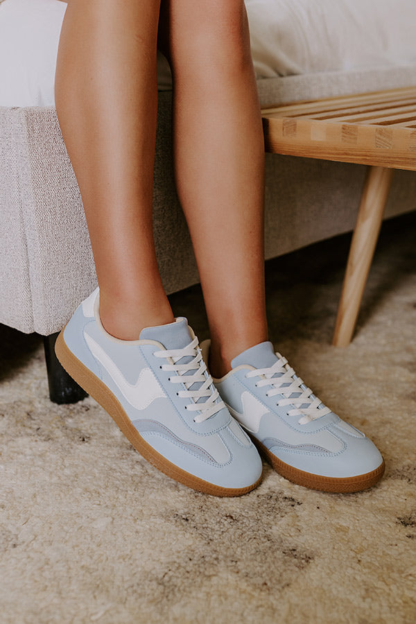 The Miley Faux Leather Sneaker in Sky Blue Image - 2