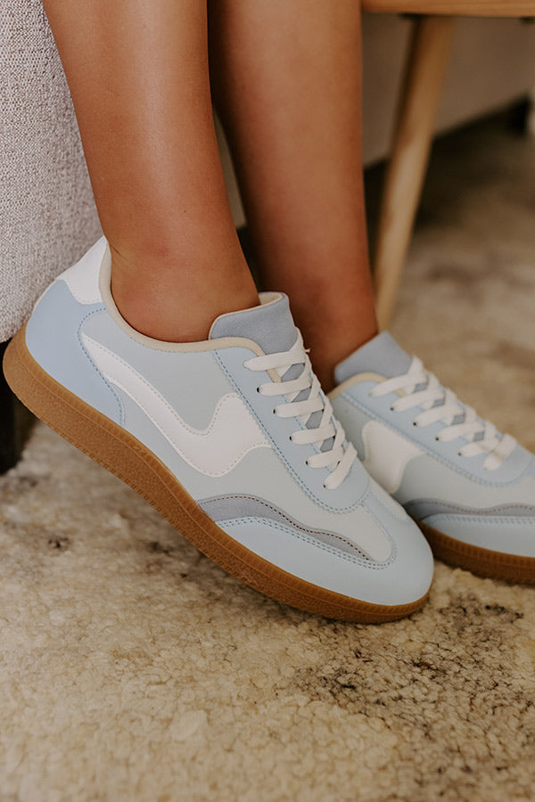 The Miley Faux Leather Sneaker in Sky Blue Image - 3