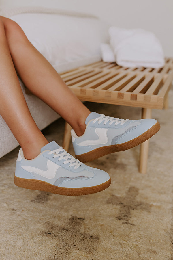 The Miley Faux Leather Sneaker in Sky Blue Image - 1