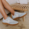The Miley Faux Leather Sneaker in Sky Blue Image - 1