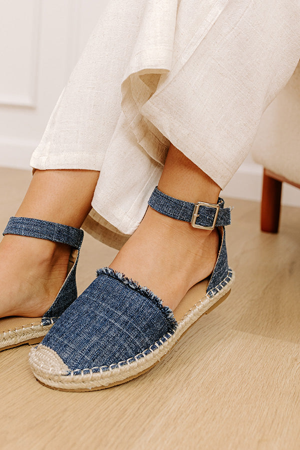 The Hallie Denim Flats Image - 2