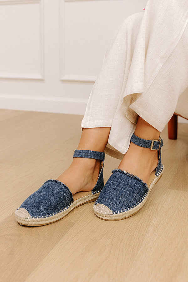 The Hallie Denim Flats Image - 3