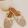 The Elsie Faux Leather Woven Flats in Ivory Image - 1