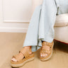 The Ariana Raffia Woven Sandal in Tan Image - 1