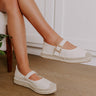 The Reagan Espadrille Flats in Cream Image - 1