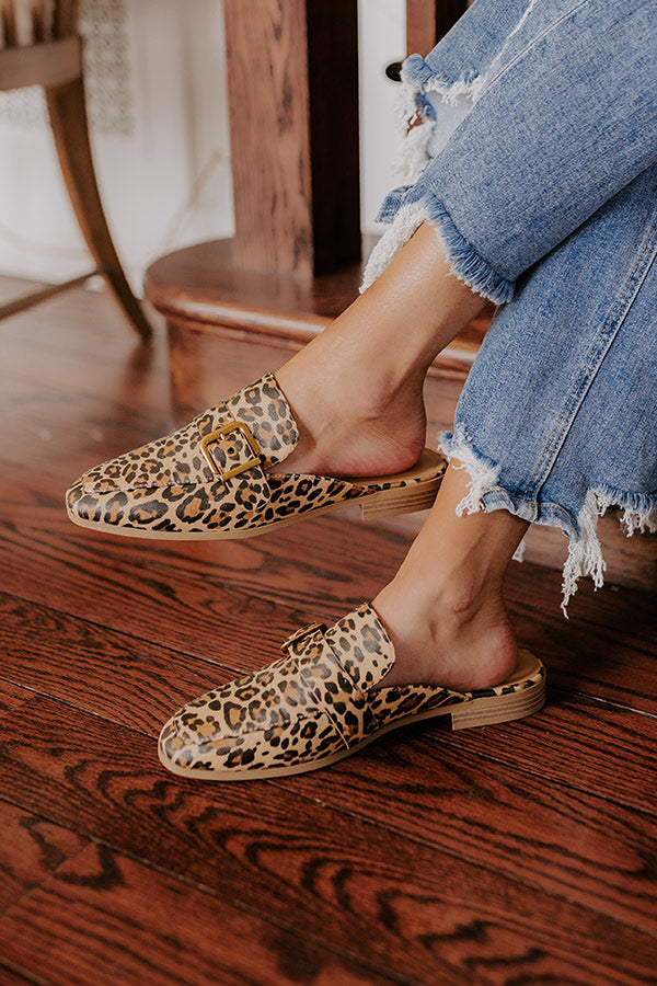 The Brooke Faux Leather Flats in Leopard Image - 2
