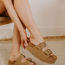 The Caroline Faux Nubuck Platform Sandal in Mocha Image - 1