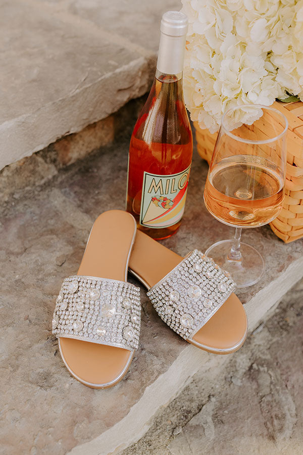 Gimmie Kiss Rhinestone Embellished Sandal in Silver Image - 2