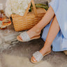 Gimmie Kiss Rhinestone Embellished Sandal in Silver Image - 1