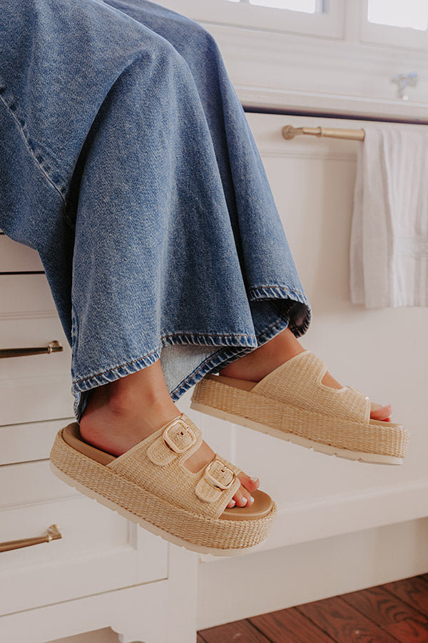 The Maisie Raffia Woven Sandal in Natural Image - 2