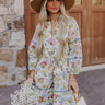 French Garden Floral Mini Dress in Green Image - 1