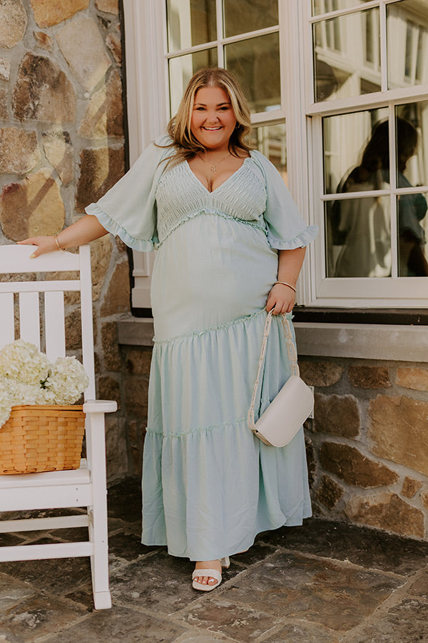 Charming Glance Tiered Maxi Dress in Mint Curves Image - 2