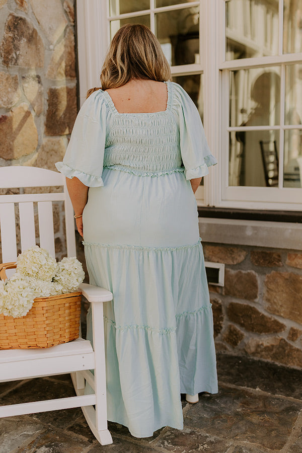 Charming Glance Tiered Maxi Dress in Mint Curves Image - 4