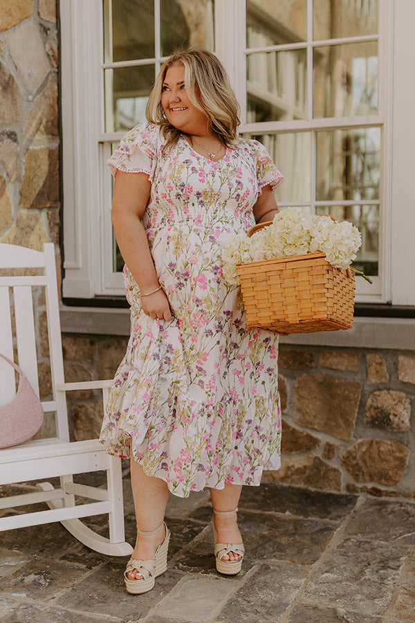 Wisteria Lane Floral Midi Dress Curves Image - 1