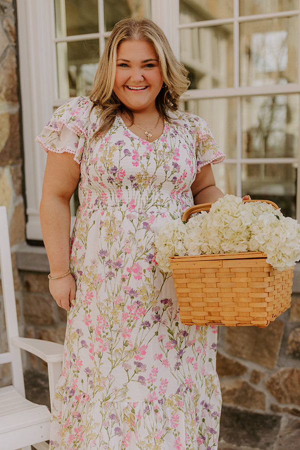 Wisteria Lane Floral Midi Dress Curves Image - 2