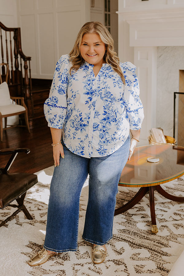 Santorini Bliss Floral Top Curves Image - 2